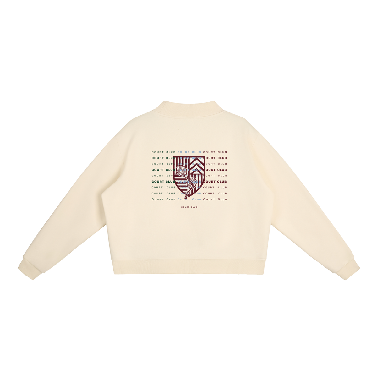 Sloane Mock-Neck Crew – Cream
