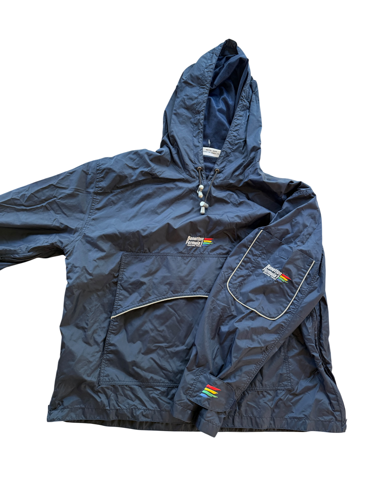 1990s Benetton Formula 1 Hooded Anorak Windbreaker Jacket XL