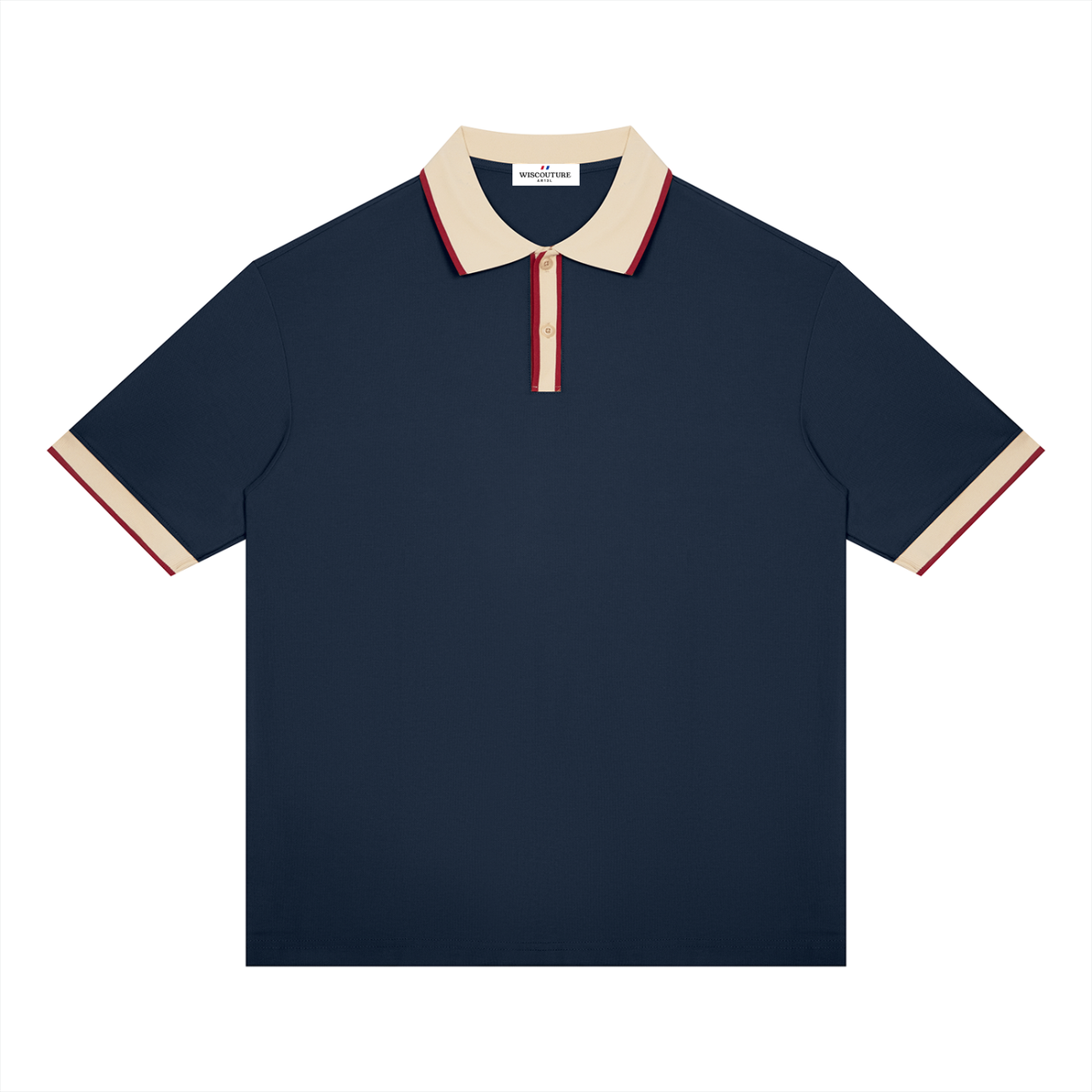 Wiscouture Supper Club Polo · Navy / Apricot