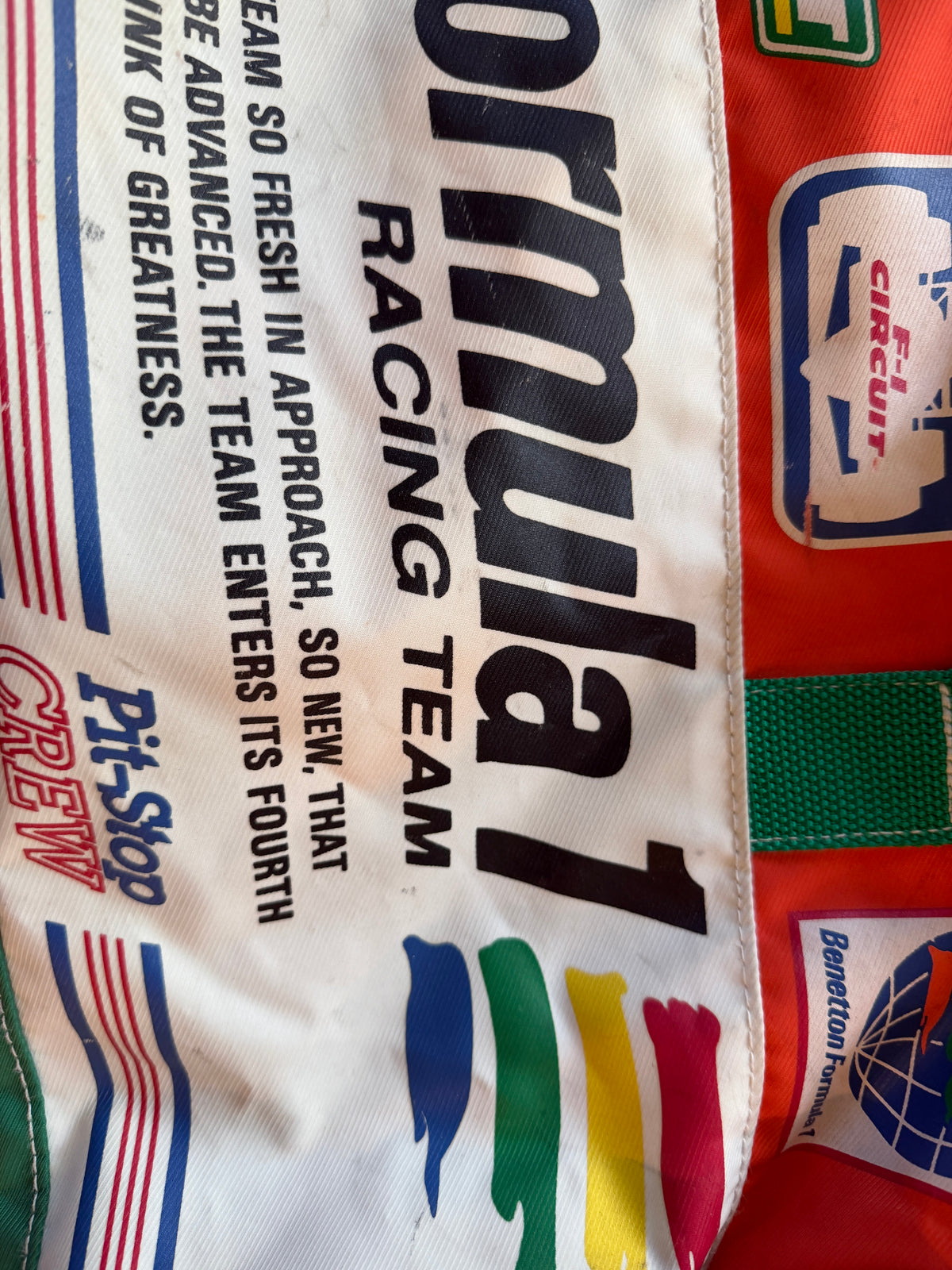 Benetton Formula 1 Racing Team Barrel Bag — 1989