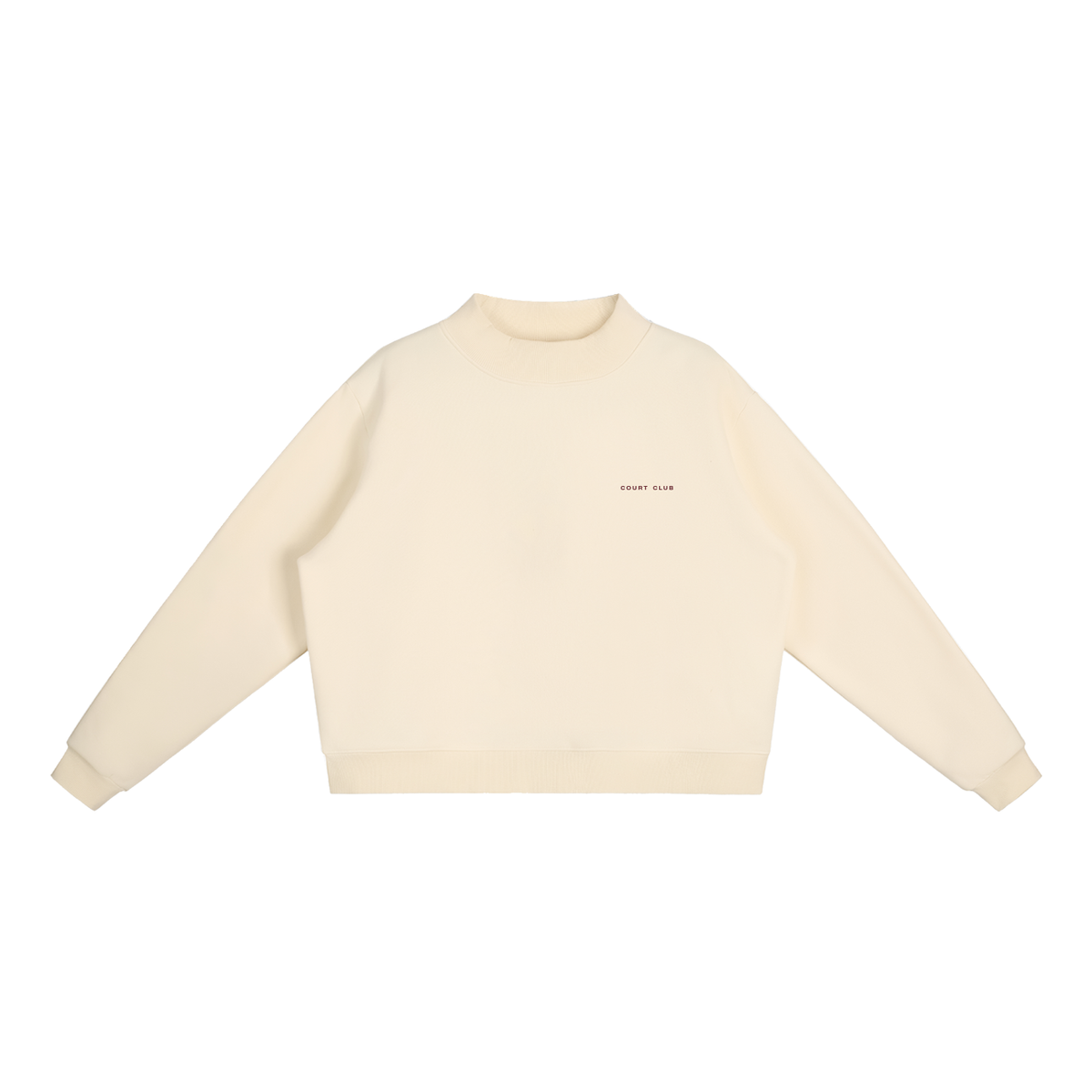 Sloane Mock-Neck Crew – Cream