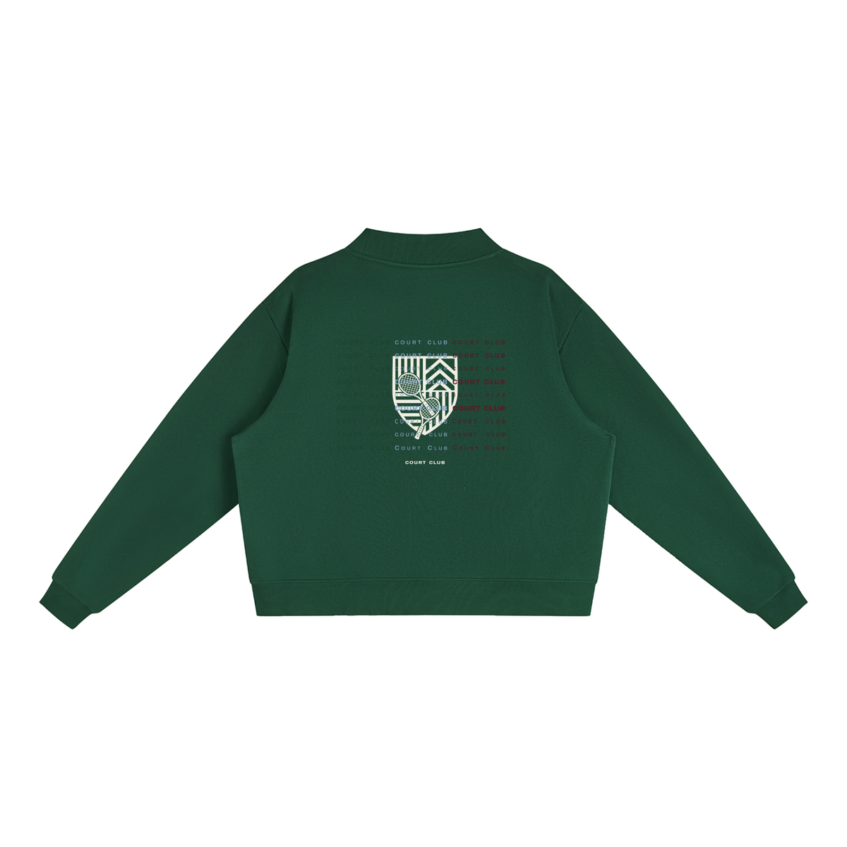 Sloane Mock-Neck Crew – Forest Green