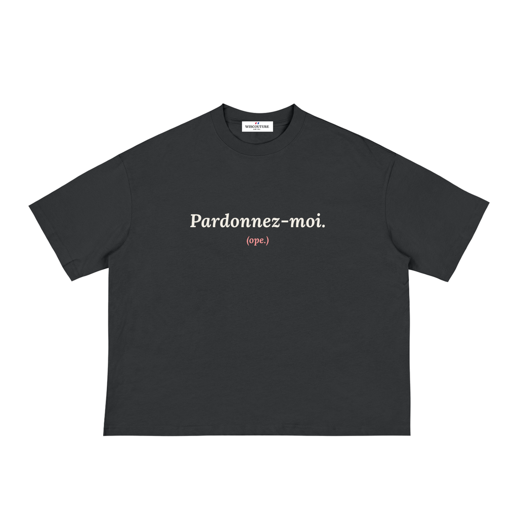 Pardonnez-moi Boxy Tee · Black