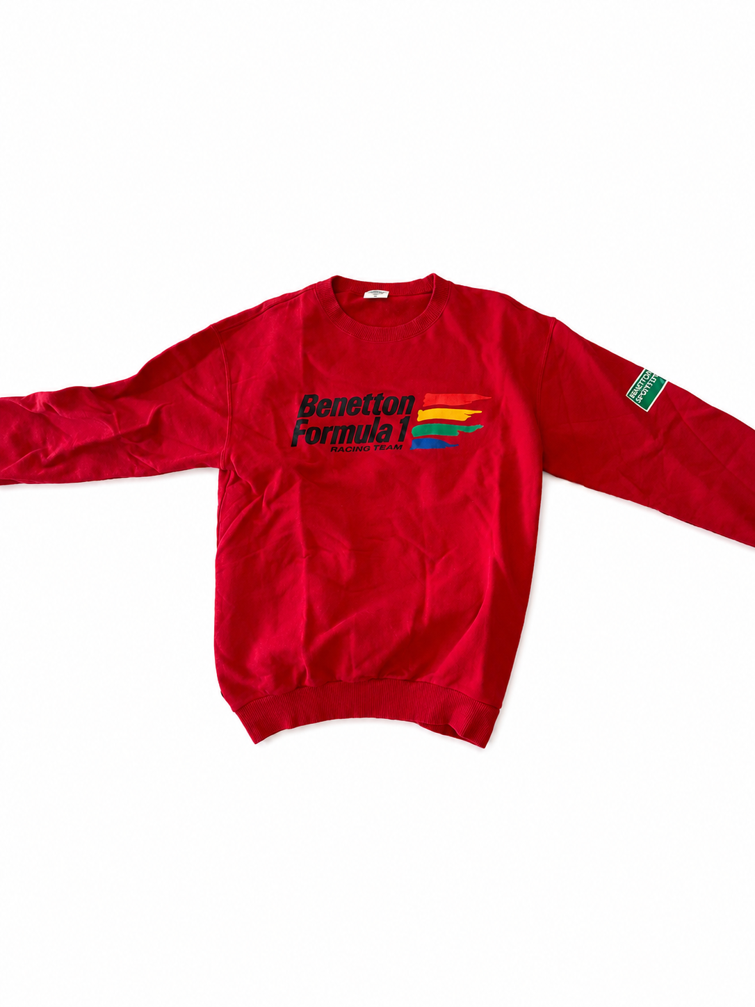 Vintage Benetton Formula 1 Racing Team Red Crewneck Sweatshirt – Made in Italy – Size M