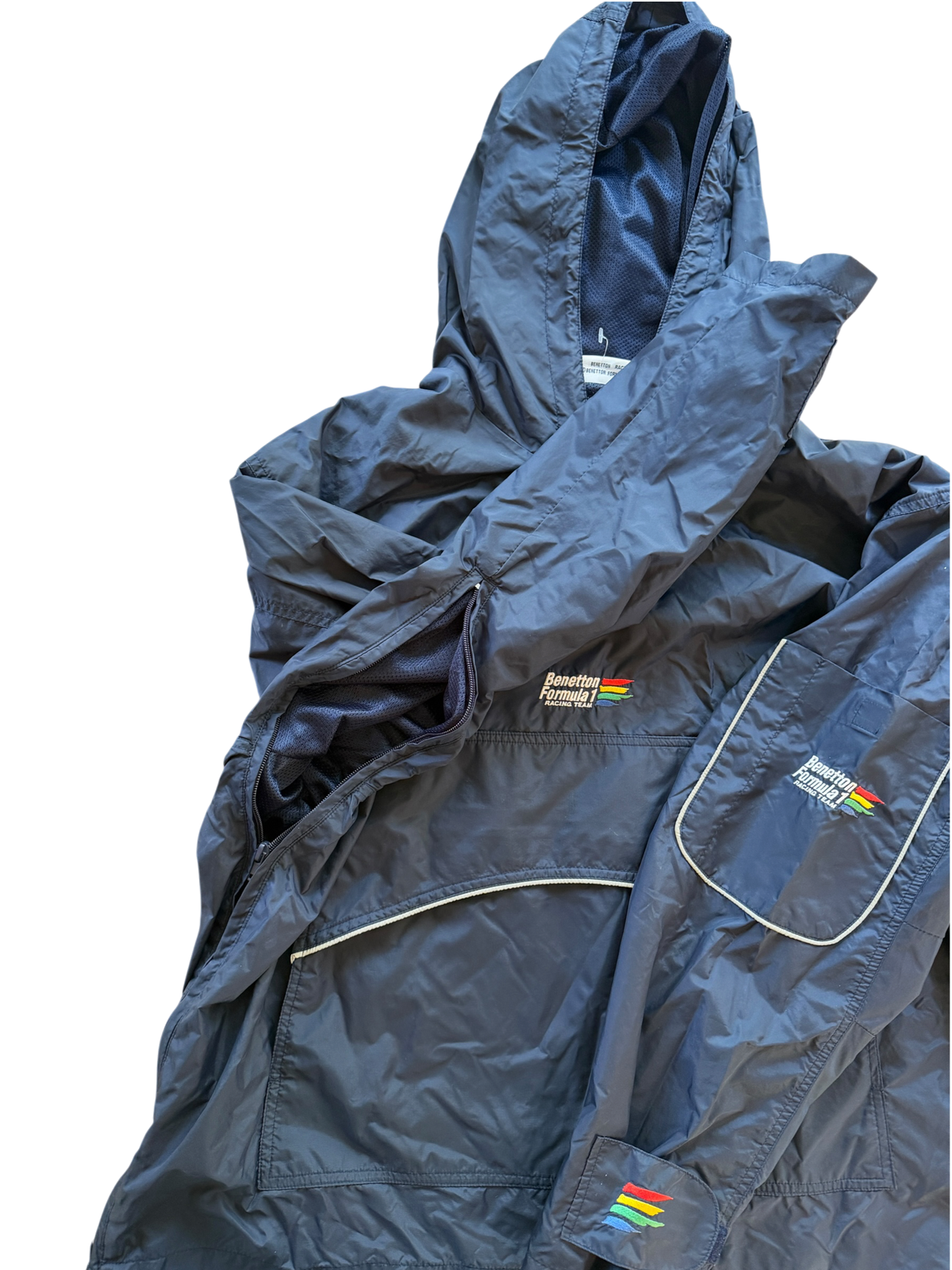 1990s Benetton Formula 1 Hooded Anorak Windbreaker Jacket XL