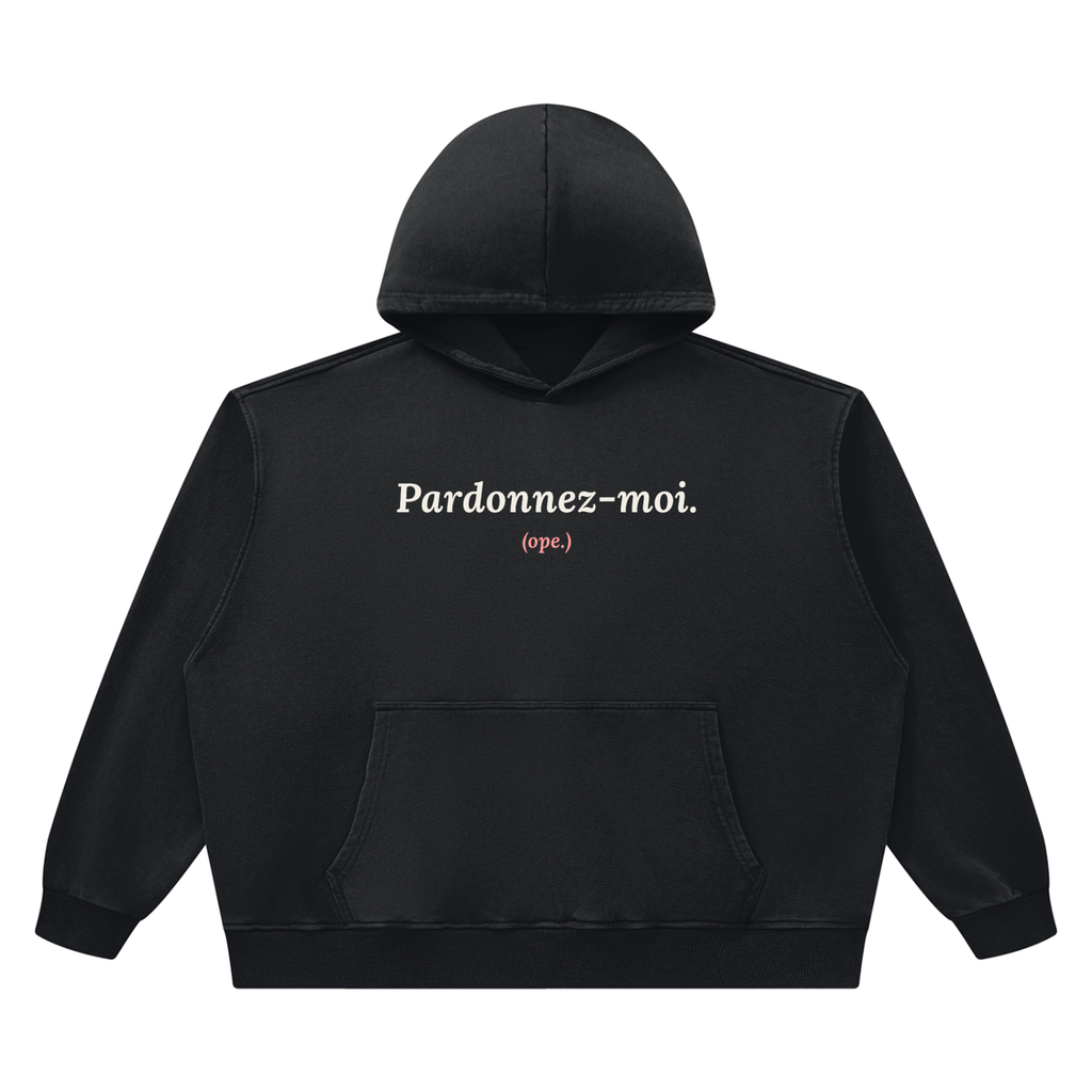 Pardonnez-moi Heavyweight Hoodie · Black