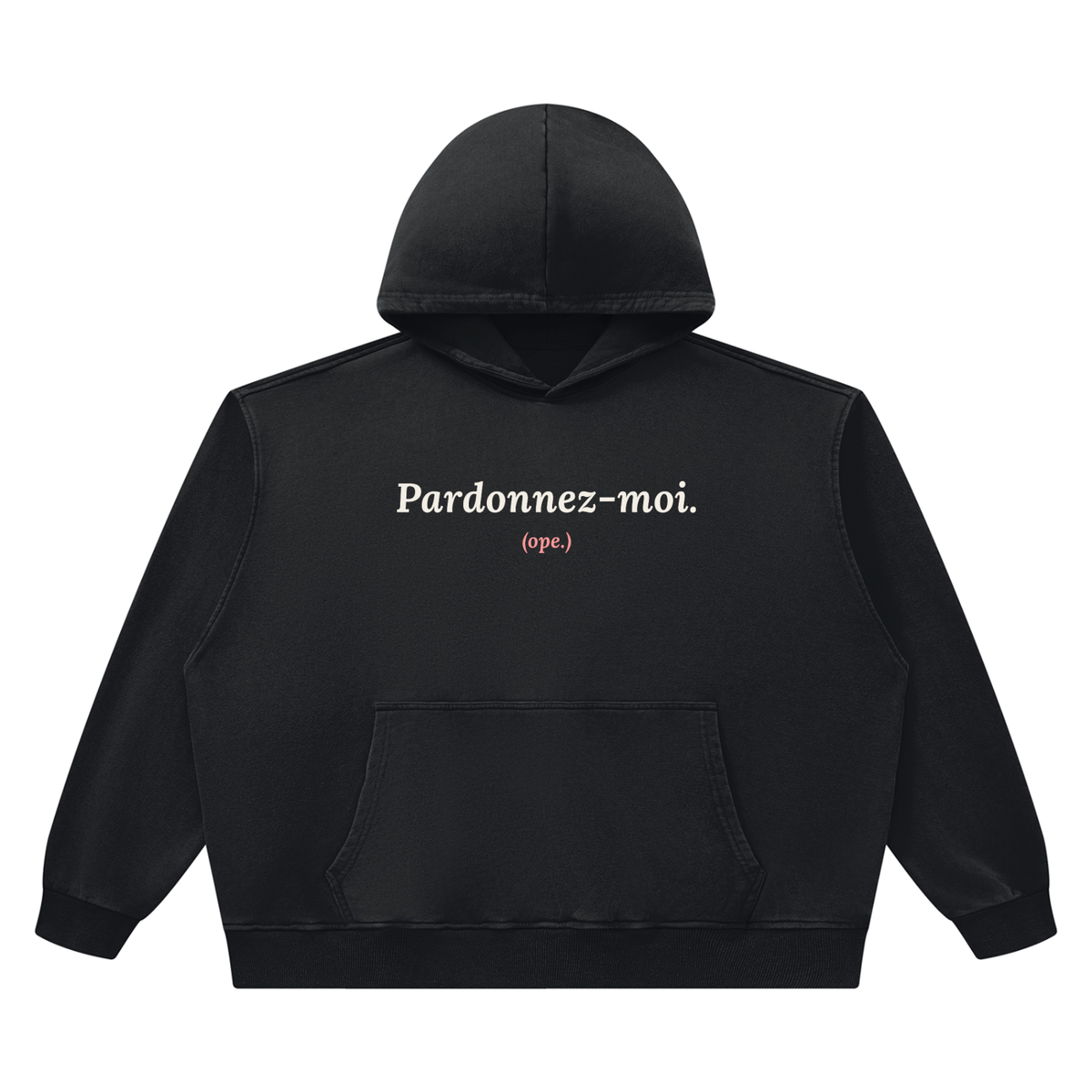 Pardonnez-moi Heavyweight Hoodie · Black