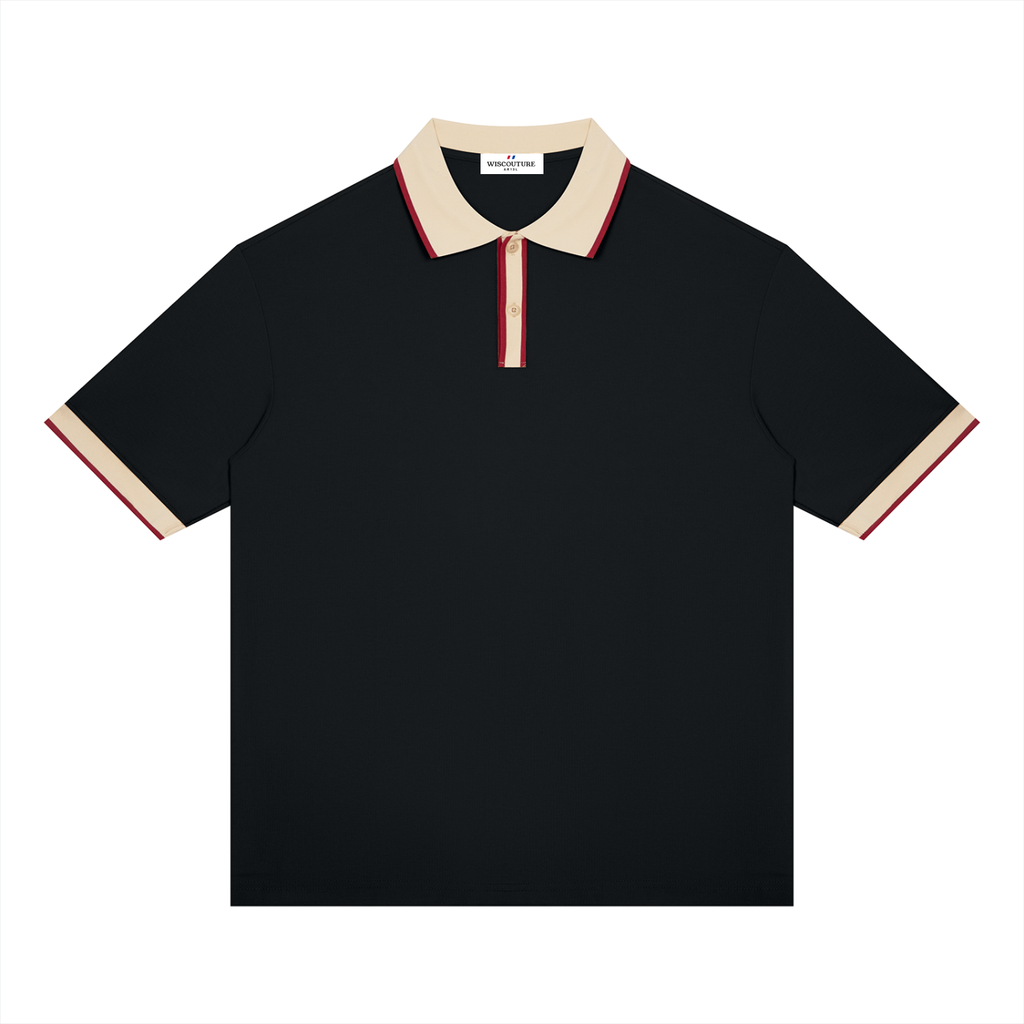 Wiscouture Supper Club Polo · Black / Apricot