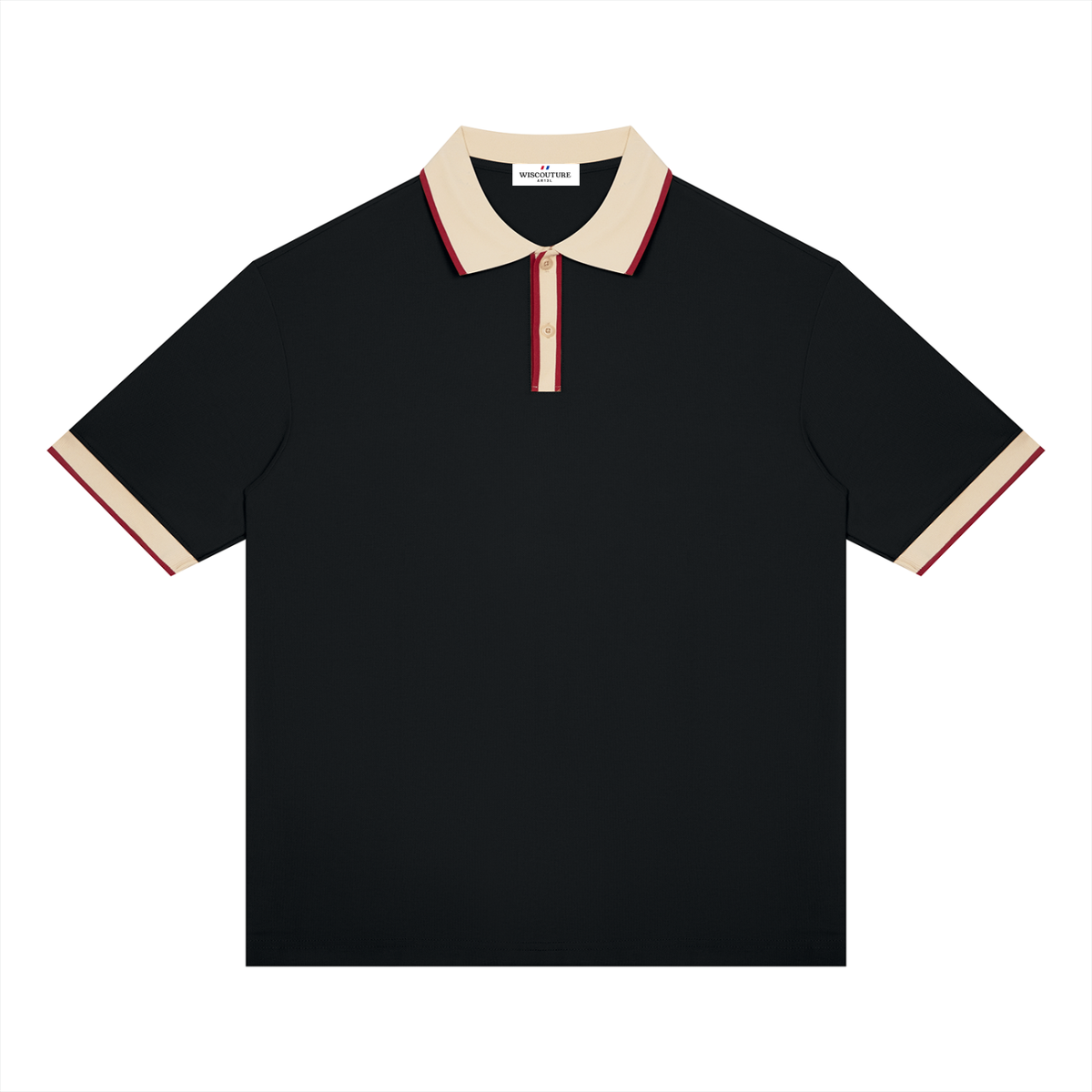 Wiscouture Supper Club Polo · Black / Apricot