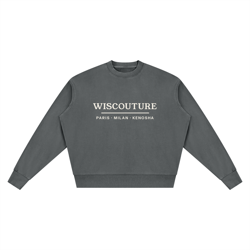 Kenosha · Paris · Milan Vintage Wash Crewneck · Dark Gray