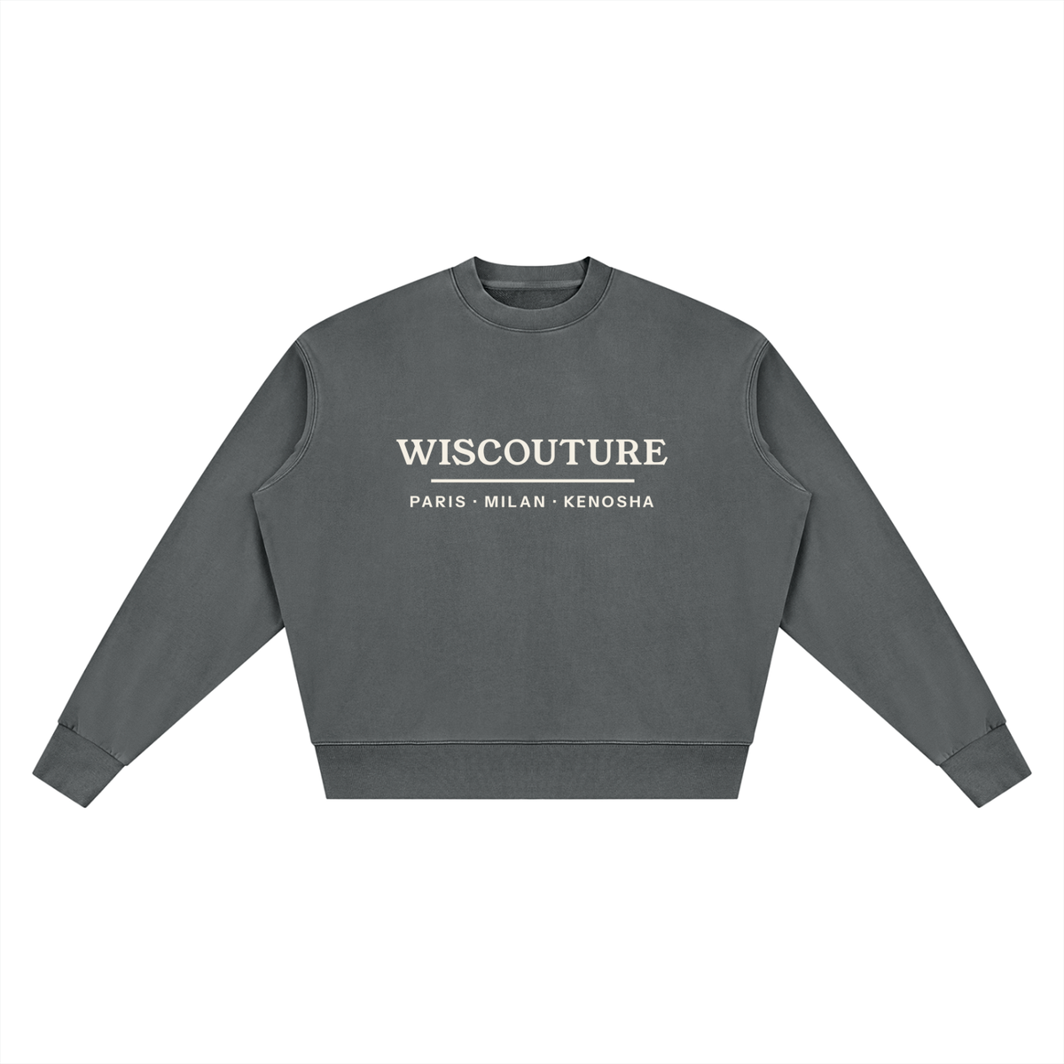 Kenosha · Paris · Milan Vintage Wash Crewneck · Dark Gray