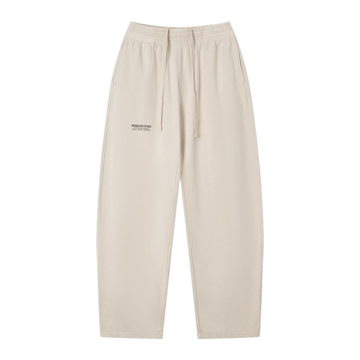 Wiscouture Label Vintage Wash Loose Sweatpants · Apricot