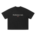 Pardonnez-moi Vintage Wash Boxy Tee · Black