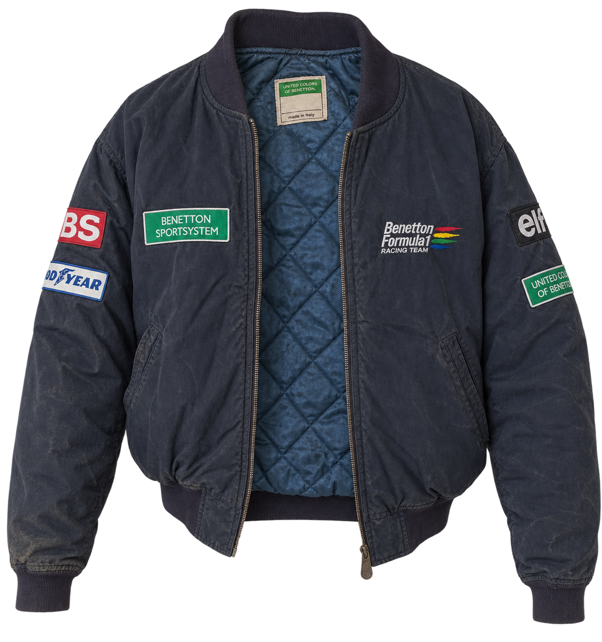 1995 Vintage Benetton Formula 1 Renault Sport Bomber Jacket — Made in Italy