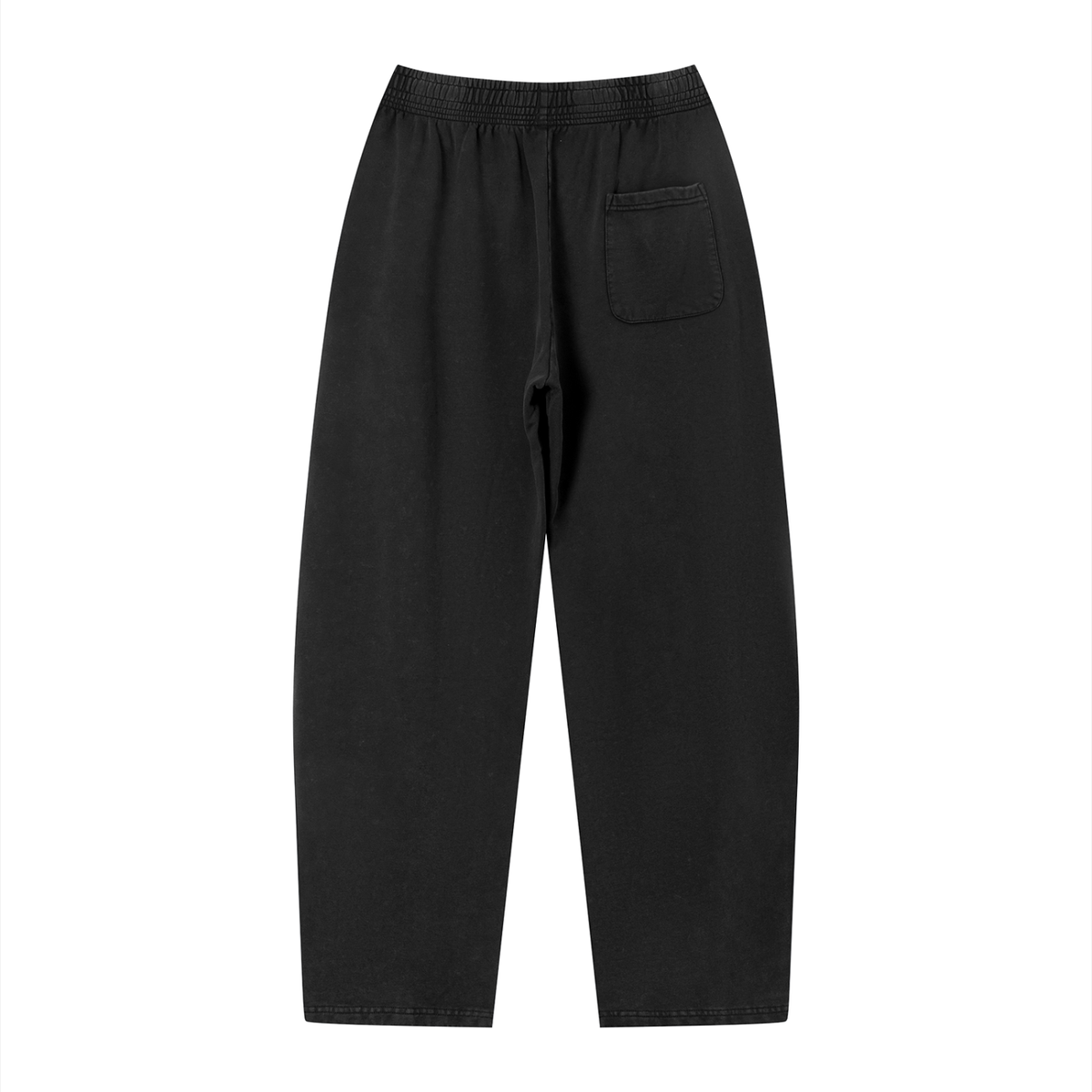 Wiscouture Label Vintage Wash Loose Sweatpants · Black