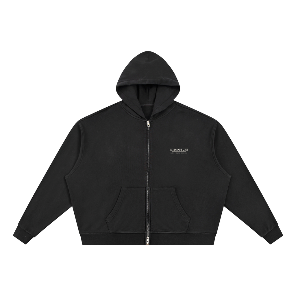 Kenosha · Paris · Milan Vintage Wash Zip Hoodie · Black