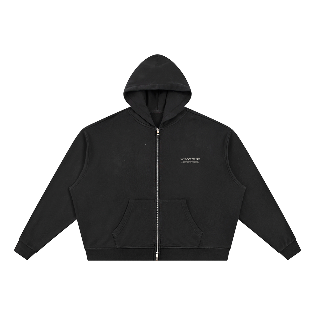 Kenosha · Paris · Milan Vintage Wash Zip Hoodie · Black