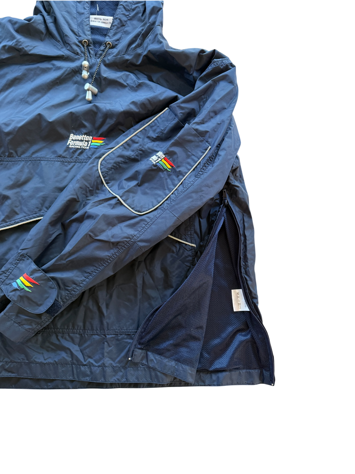 1990s Benetton Formula 1 Hooded Anorak Windbreaker Jacket XL