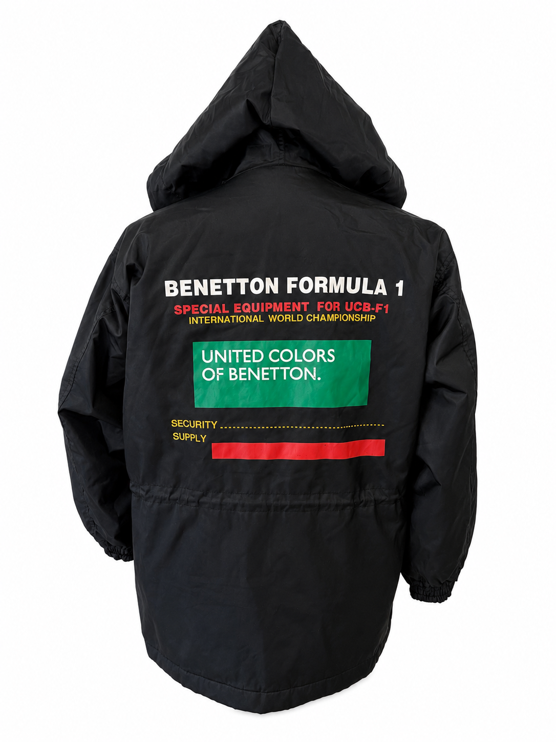 Authentic 1990s Benetton Formula 1 Racing Team Paddock Parka Jacket – Schumacher Era – Size 46