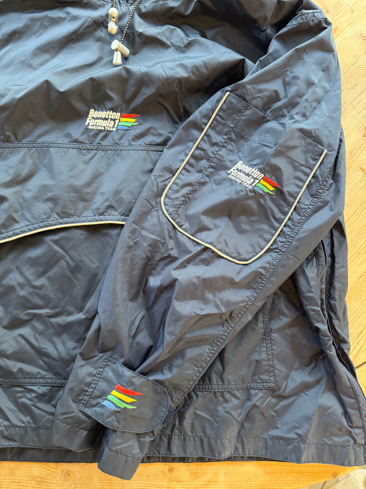 1990s Benetton Formula 1 Hooded Anorak Windbreaker Jacket XL