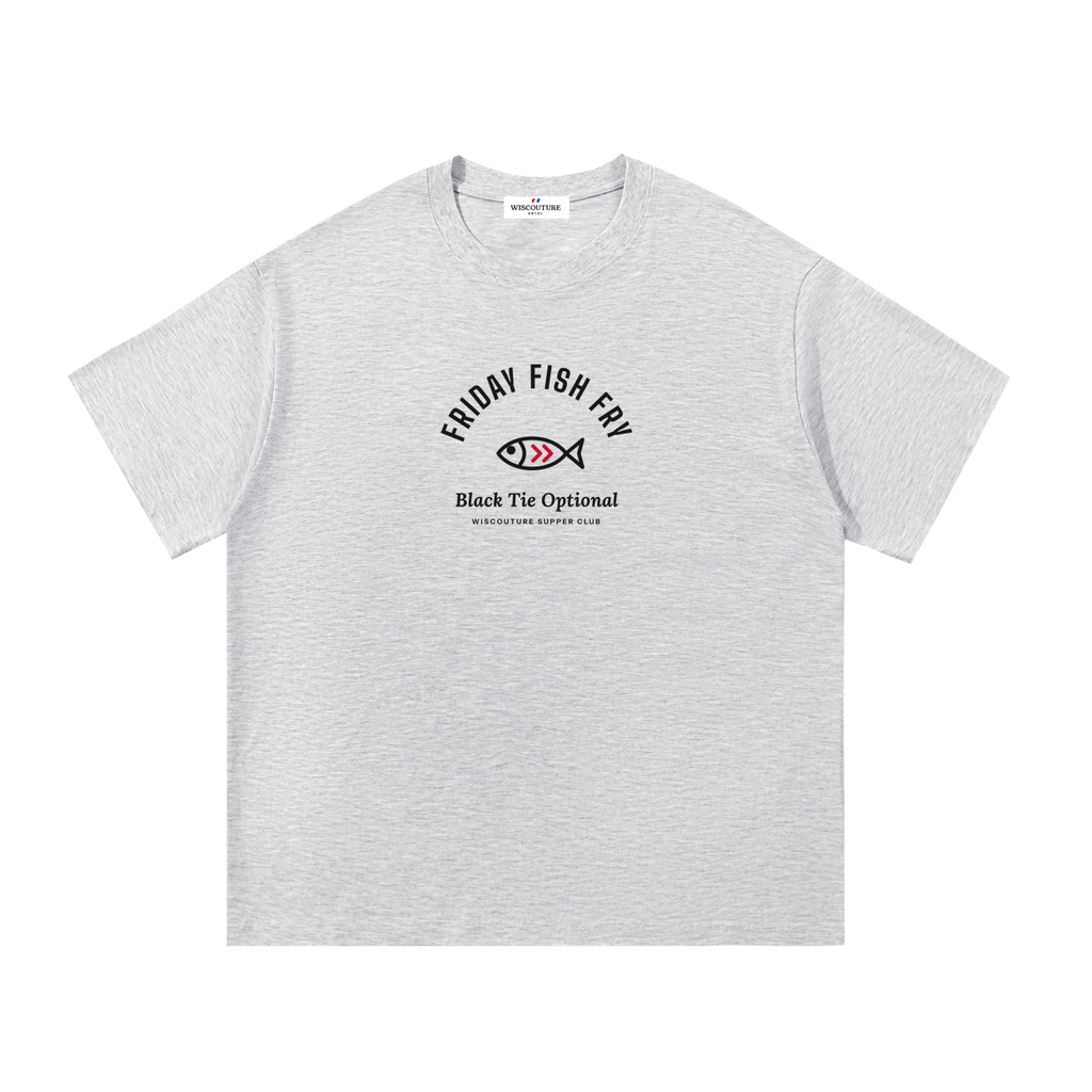 Wiscouture Friday Fish Fry Tee — White Gray