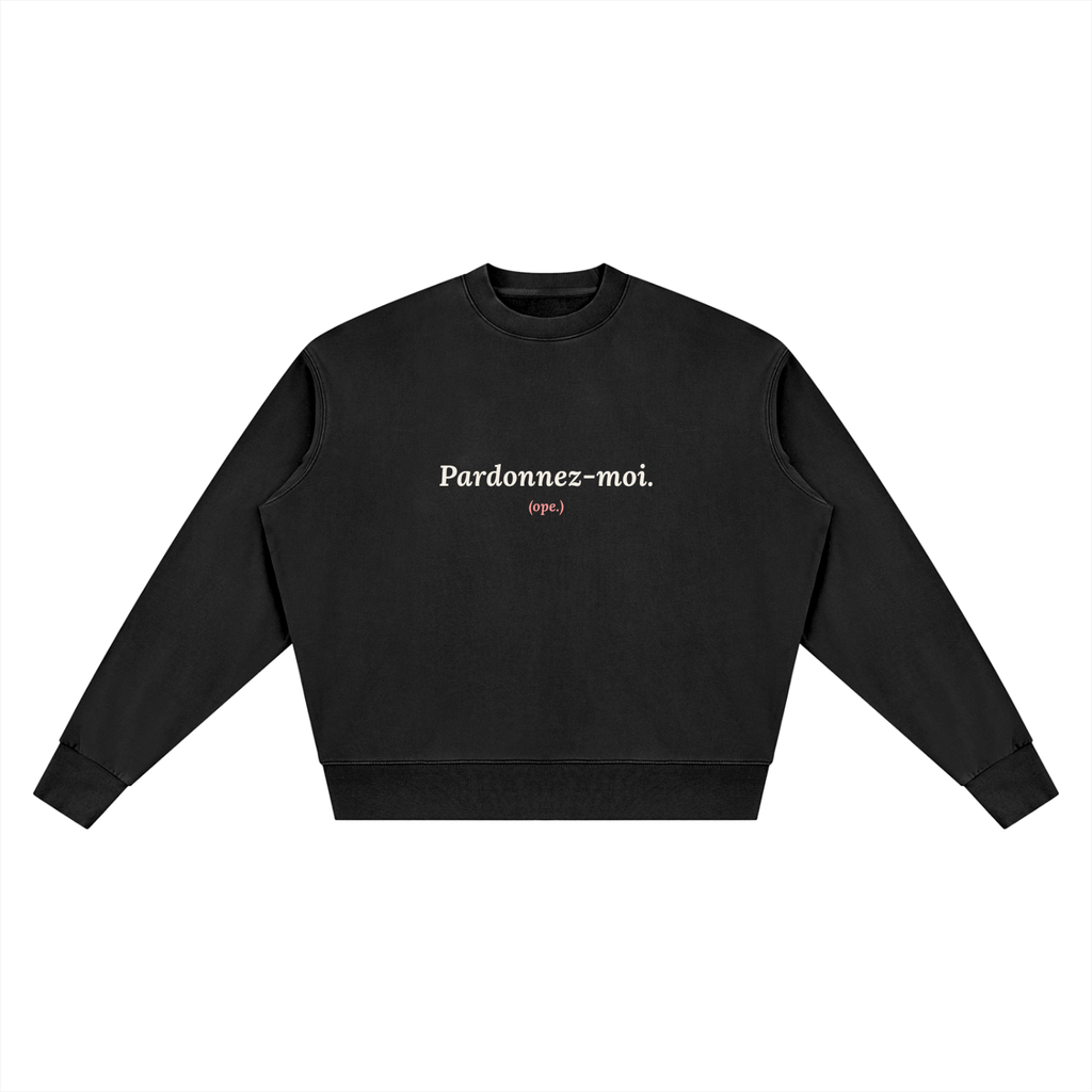 Pardonnez-moi Vintage Wash Crewneck · Black