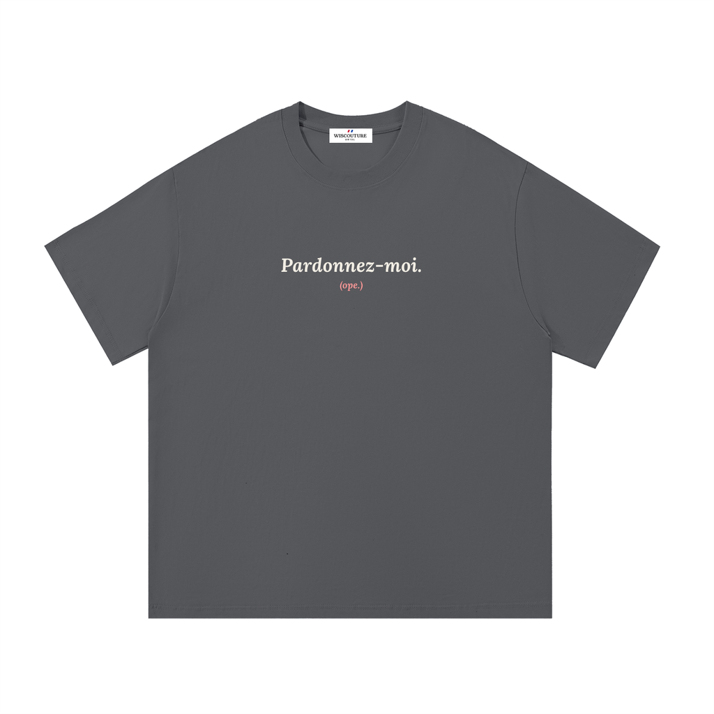 Wiscouture Pardonnez-moi Tee — Dark Gray