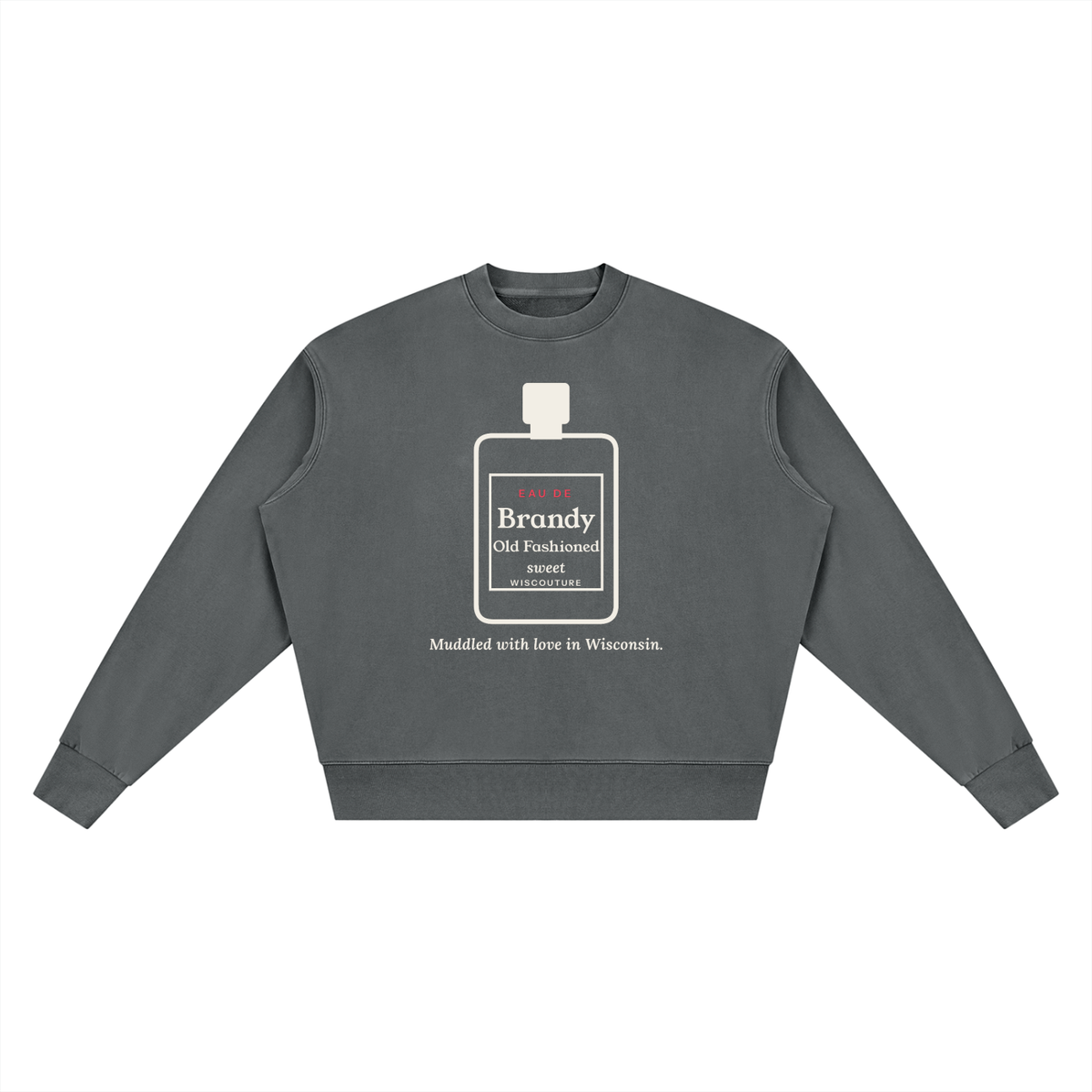 Eau de Brandy Vintage Wash Crewneck · Dark Gray