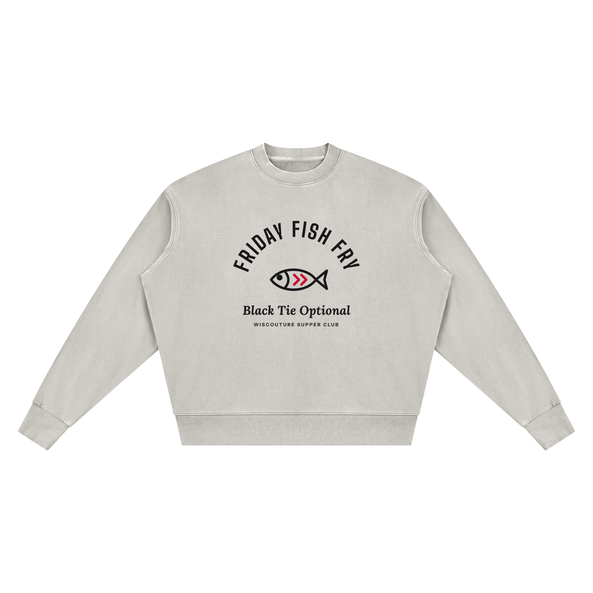 Friday Fish Fry Vintage Wash Crewneck · Light Gray