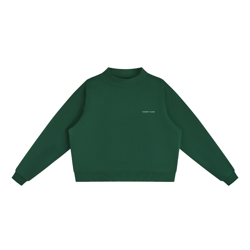 Sloane Mock-Neck Crew – Forest Green