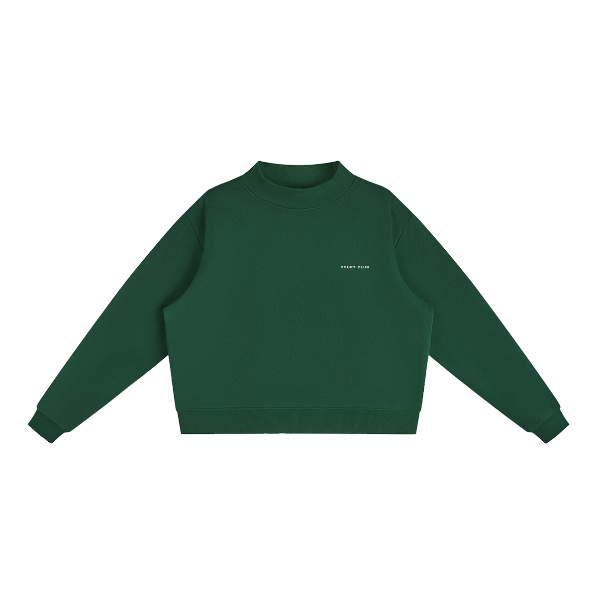Sloane Mock-Neck Crew – Forest Green