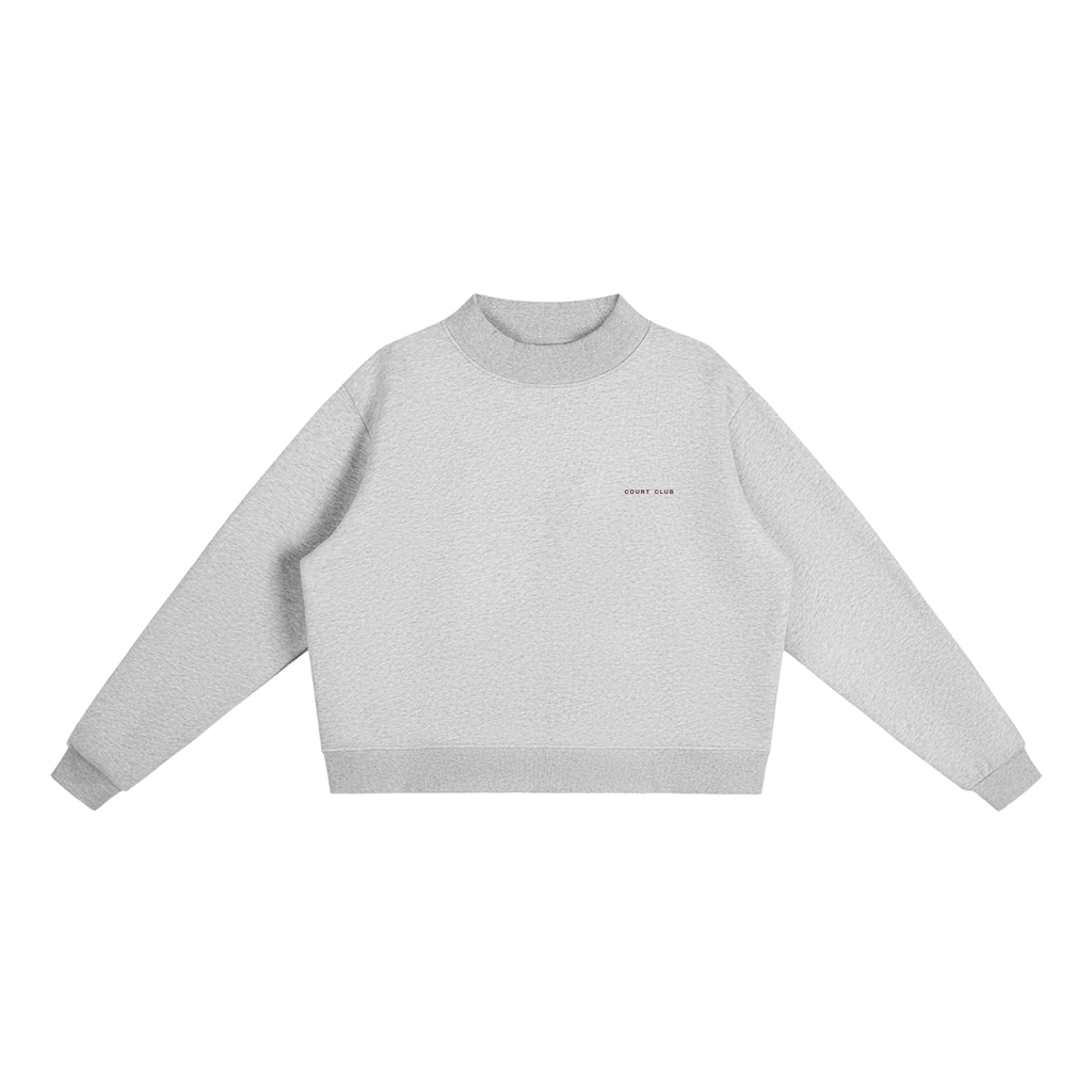 Sloane Mock-Neck Crew – Heather Gray